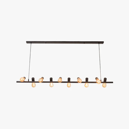 Long Light Bulb Black Industrial Chandelier