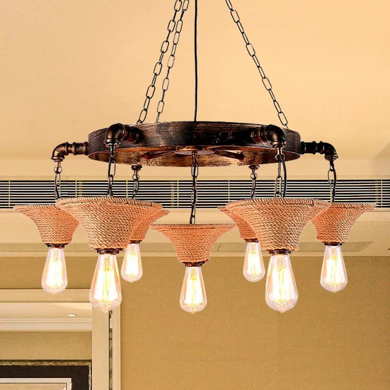 Inverted Cone Rope Industrial Chandelier