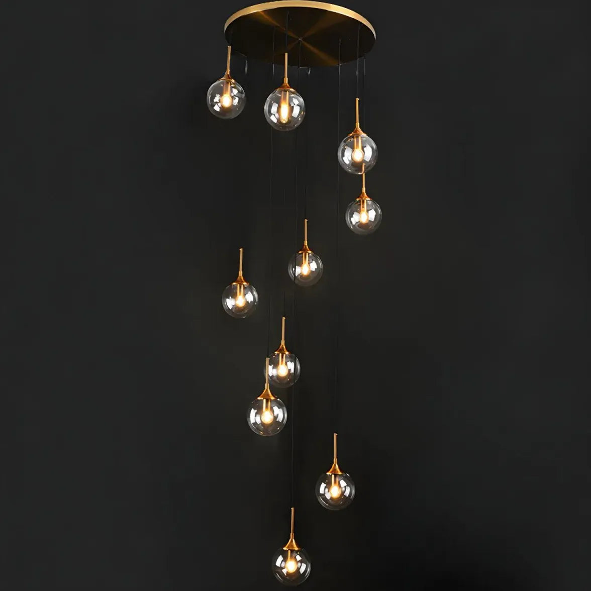 Multi-Sphere Metal Ring Modern Chandelier