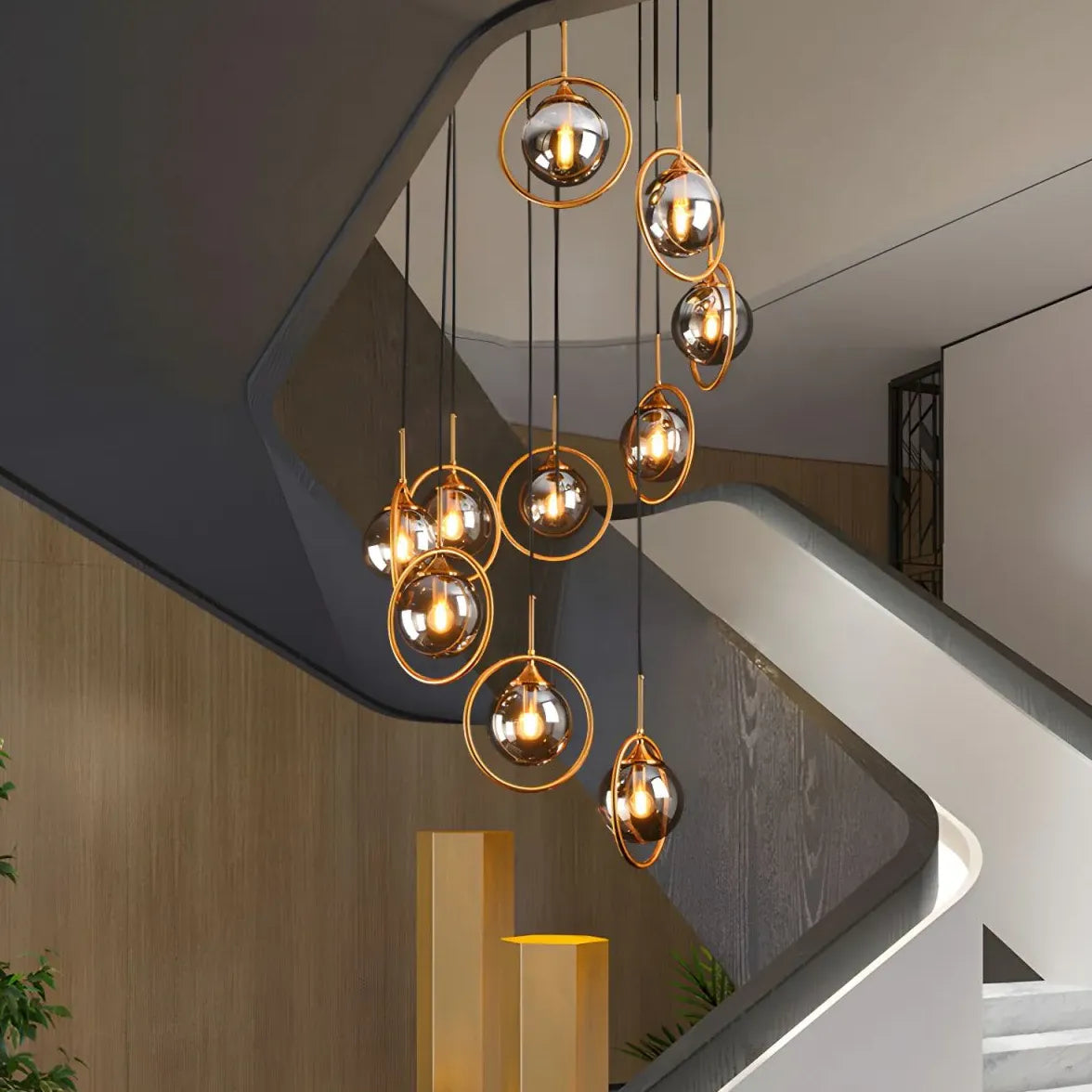 Multi-Sphere Metal Ring Modern Chandelier