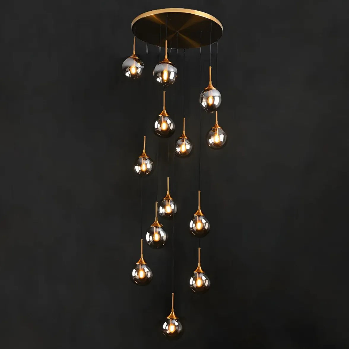 Multi-Sphere Metal Ring Modern Chandelier